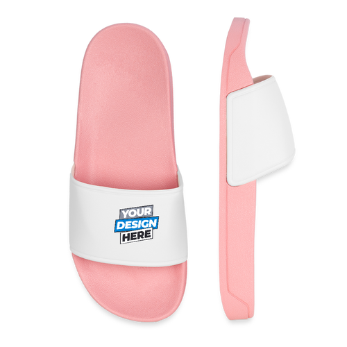 Women’s Pool Sliders Personalised Various Colours - light pink