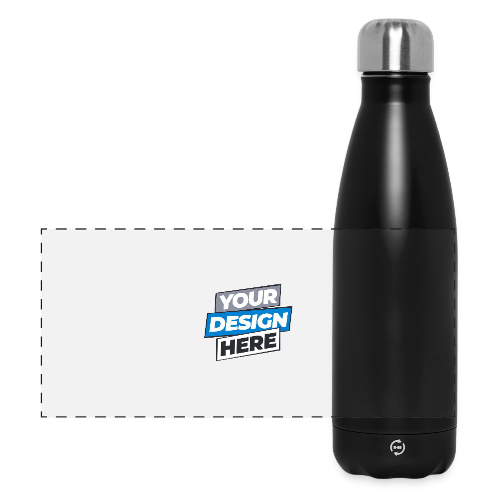 Insulated Water Bottle 500 ml Panoramic Personalised Various Colours - black