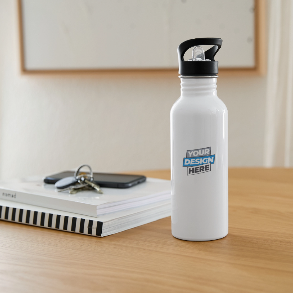 Water Bottle Personalised - white