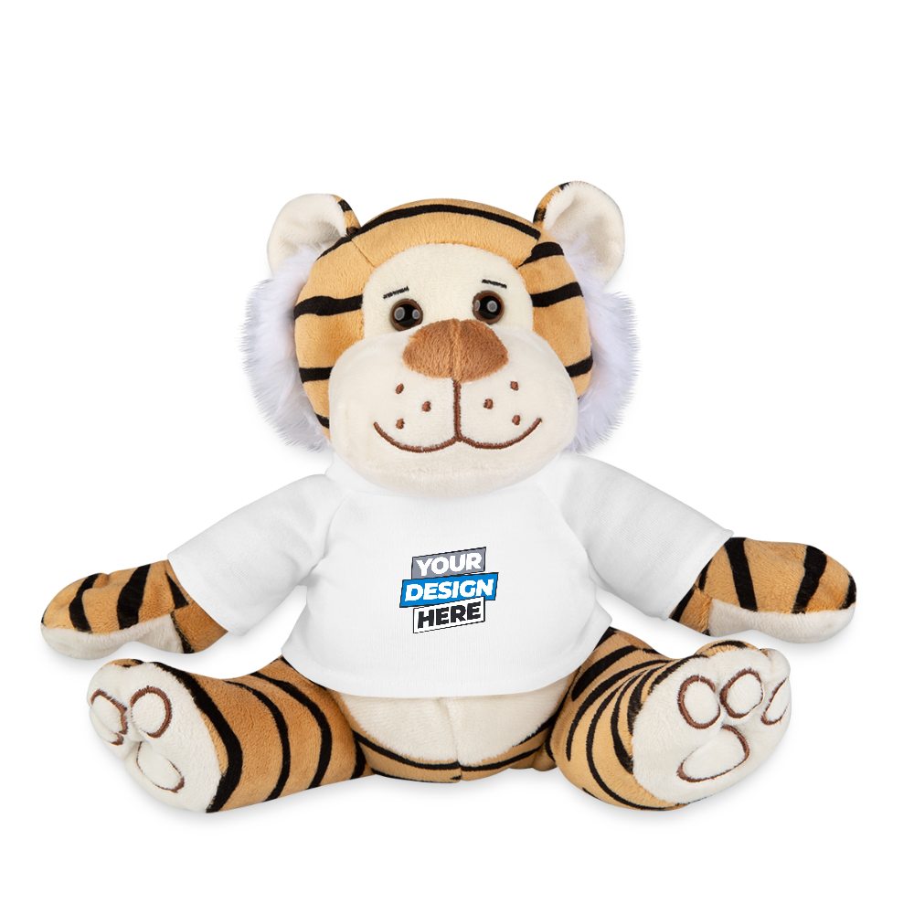 Plush Tiger Personalised Various Colours - white