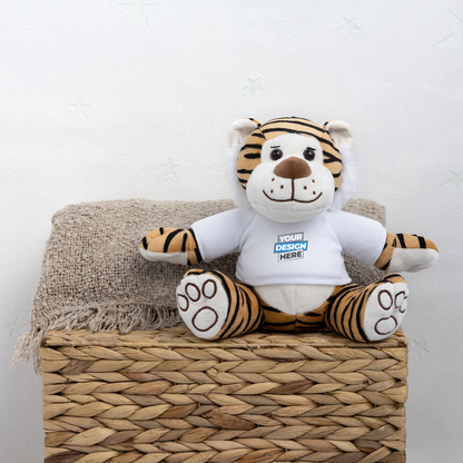 Plush Tiger Personalised Various Colours - white