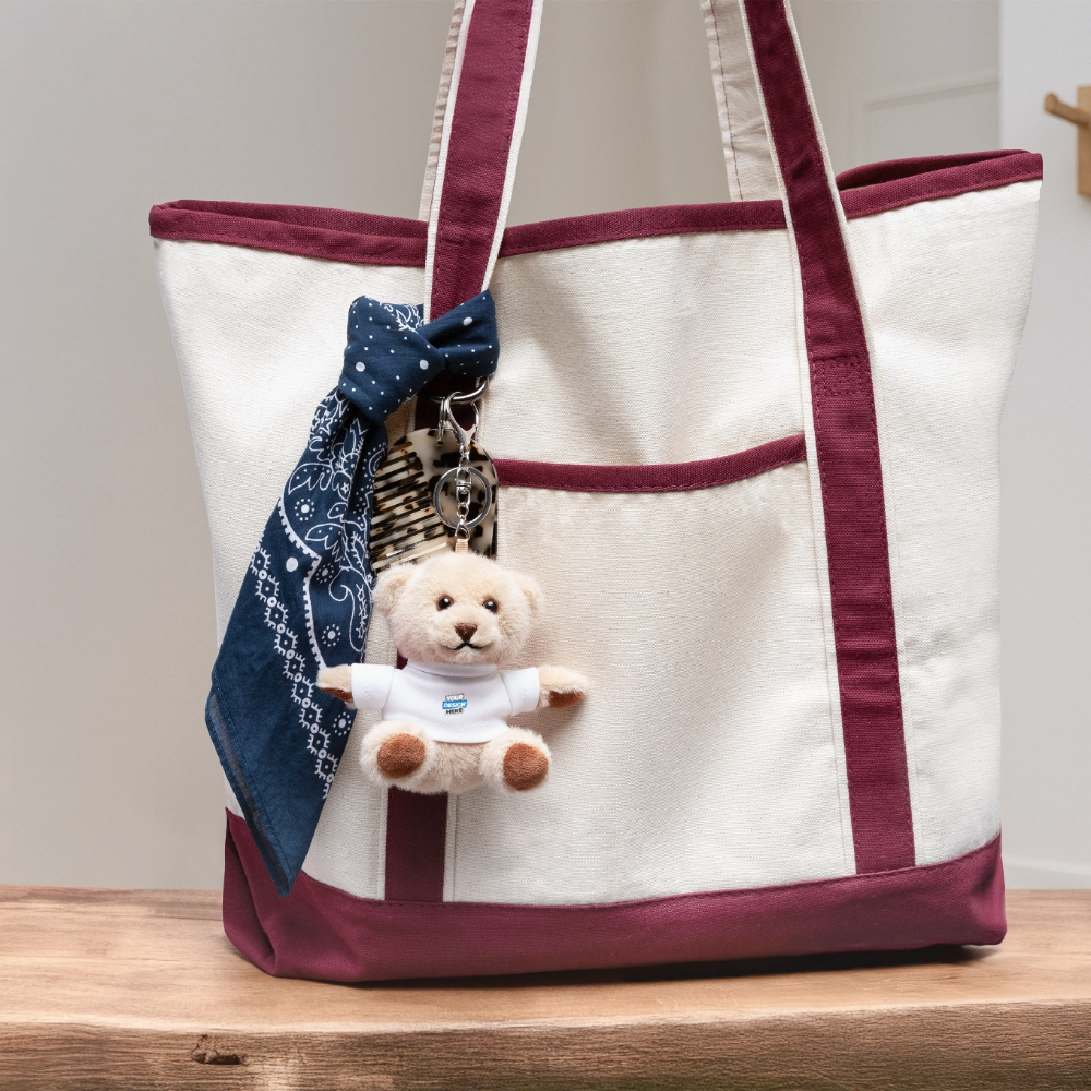 Plush Keyring Personalised Various Colours - white