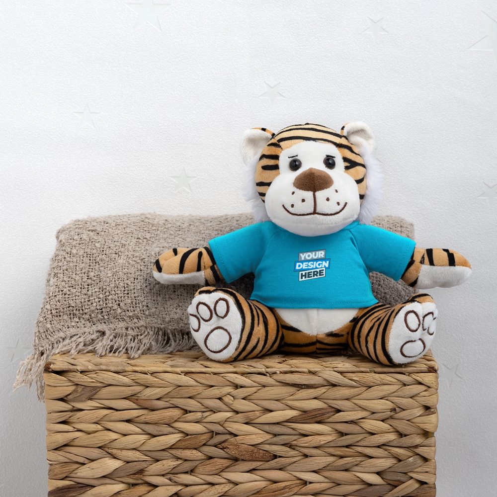 Plush Tiger Personalised Various Colours - atoll blue