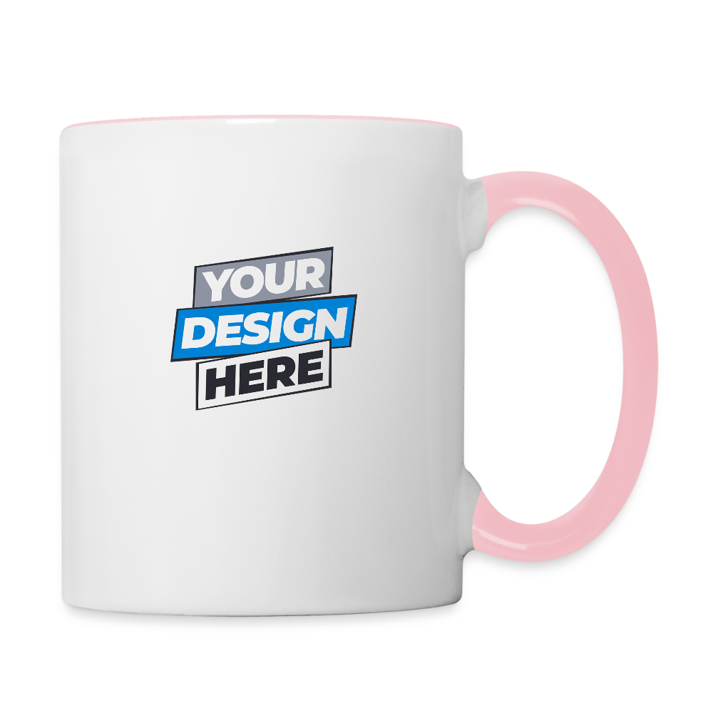 Contrasting Mug Personalised Various Colours - white/pink