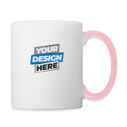 Contrasting Mug Personalised Various Colours - white/pink