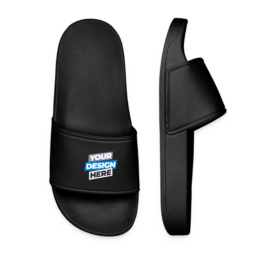 Women’s Pool Sliders Personalised Various Colours - black