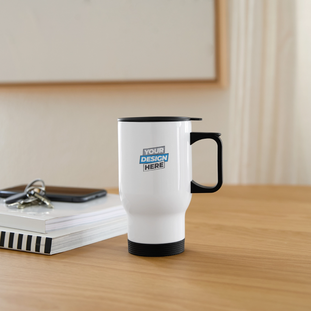 Travel Mug Personalised - white