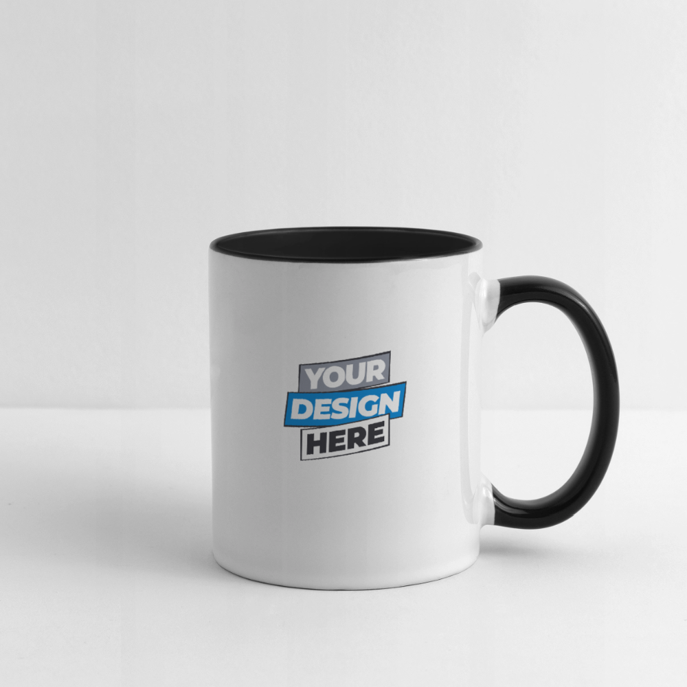 Contrasting Mug Personalised Various Colours - white/black