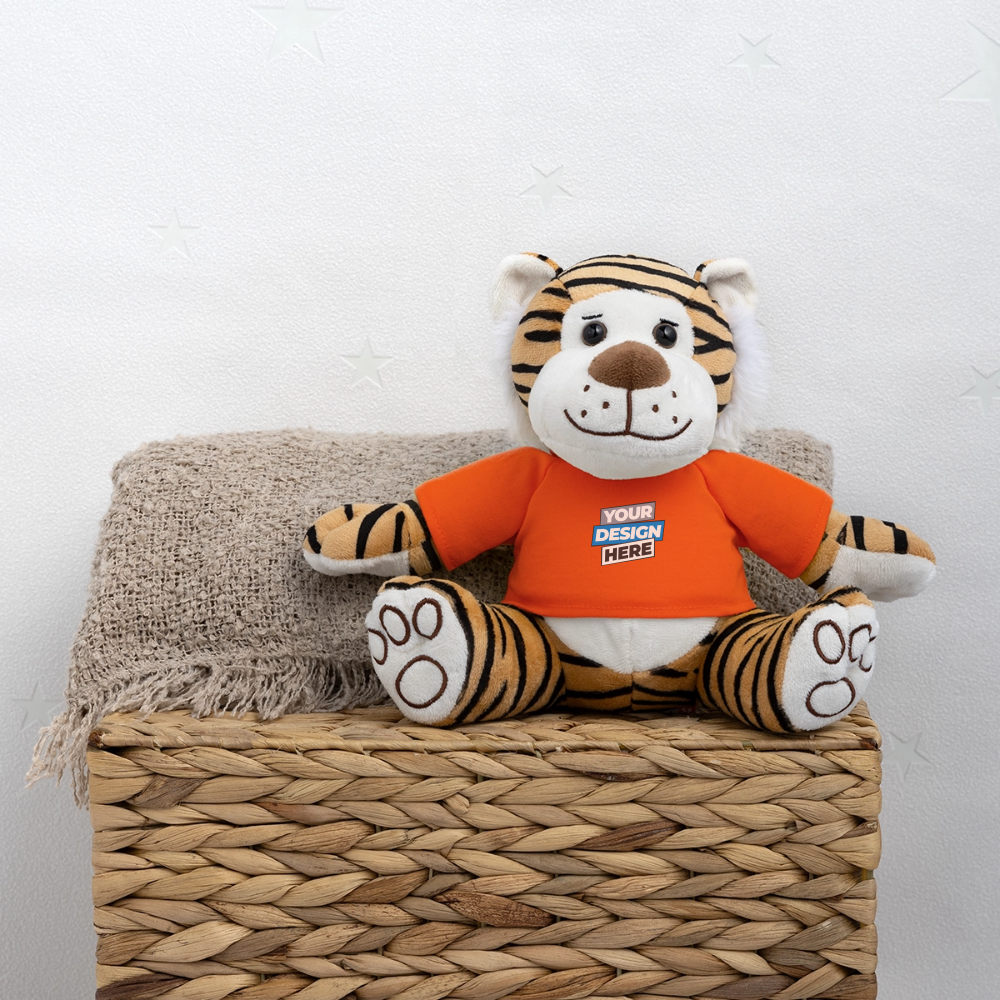 Plush Tiger Personalised Various Colours - golden orange