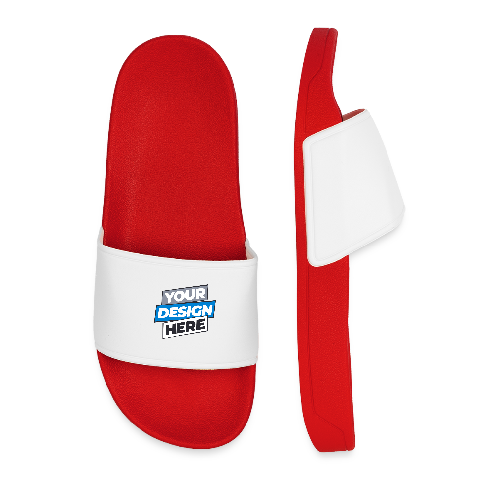 Men’s Pool Sliders Personalised Various Colours - red