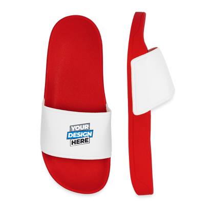 Men’s Pool Sliders Personalised Various Colours - red