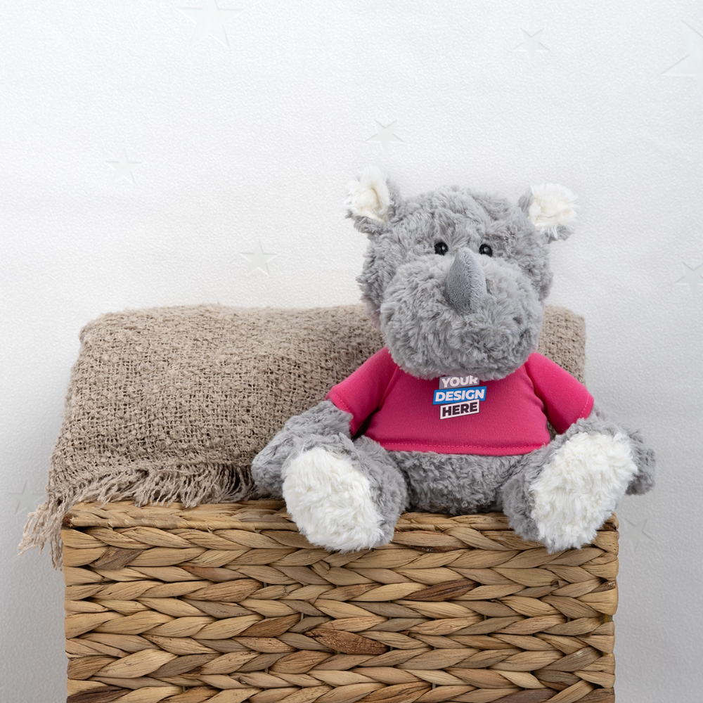 Plush Rhino Personalised Various Colours - pink