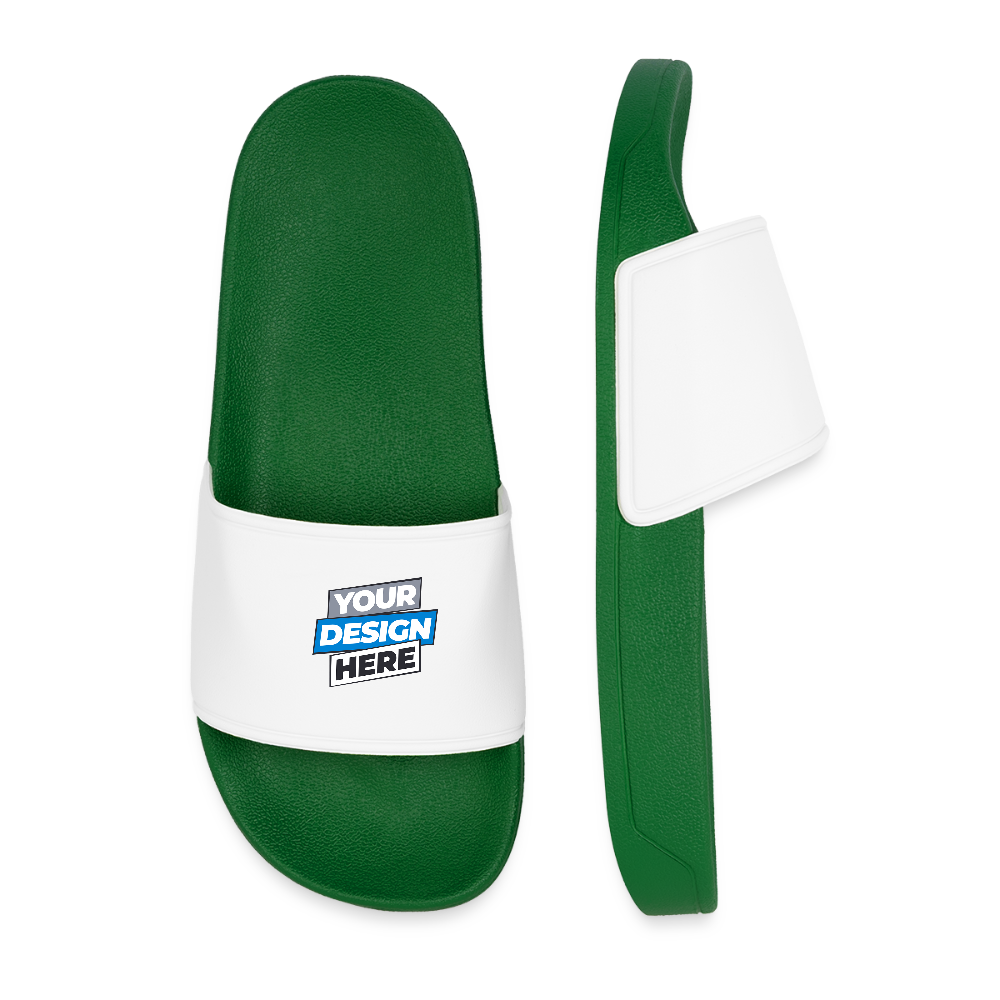 Men’s Pool Sliders Personalised Various Colours - dark green