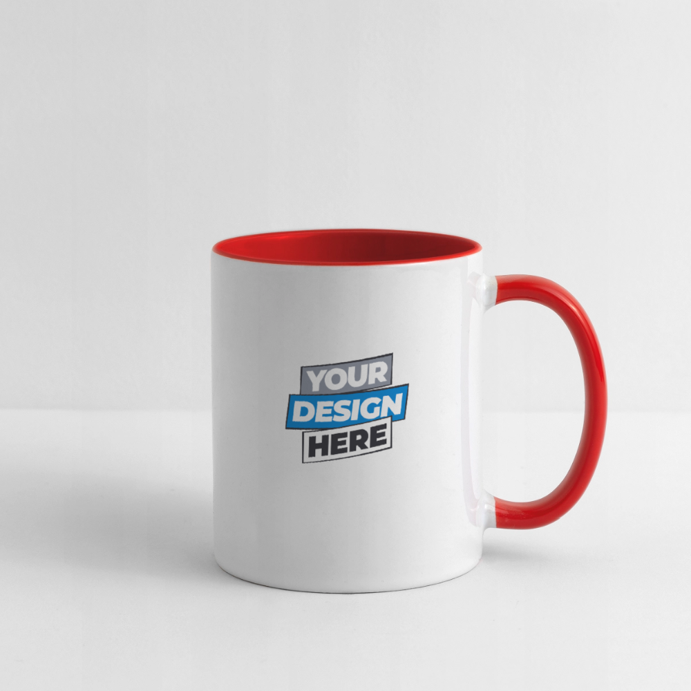 Contrasting Mug Personalised Various Colours - white/red