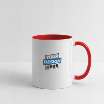 Contrasting Mug Personalised Various Colours - white/red