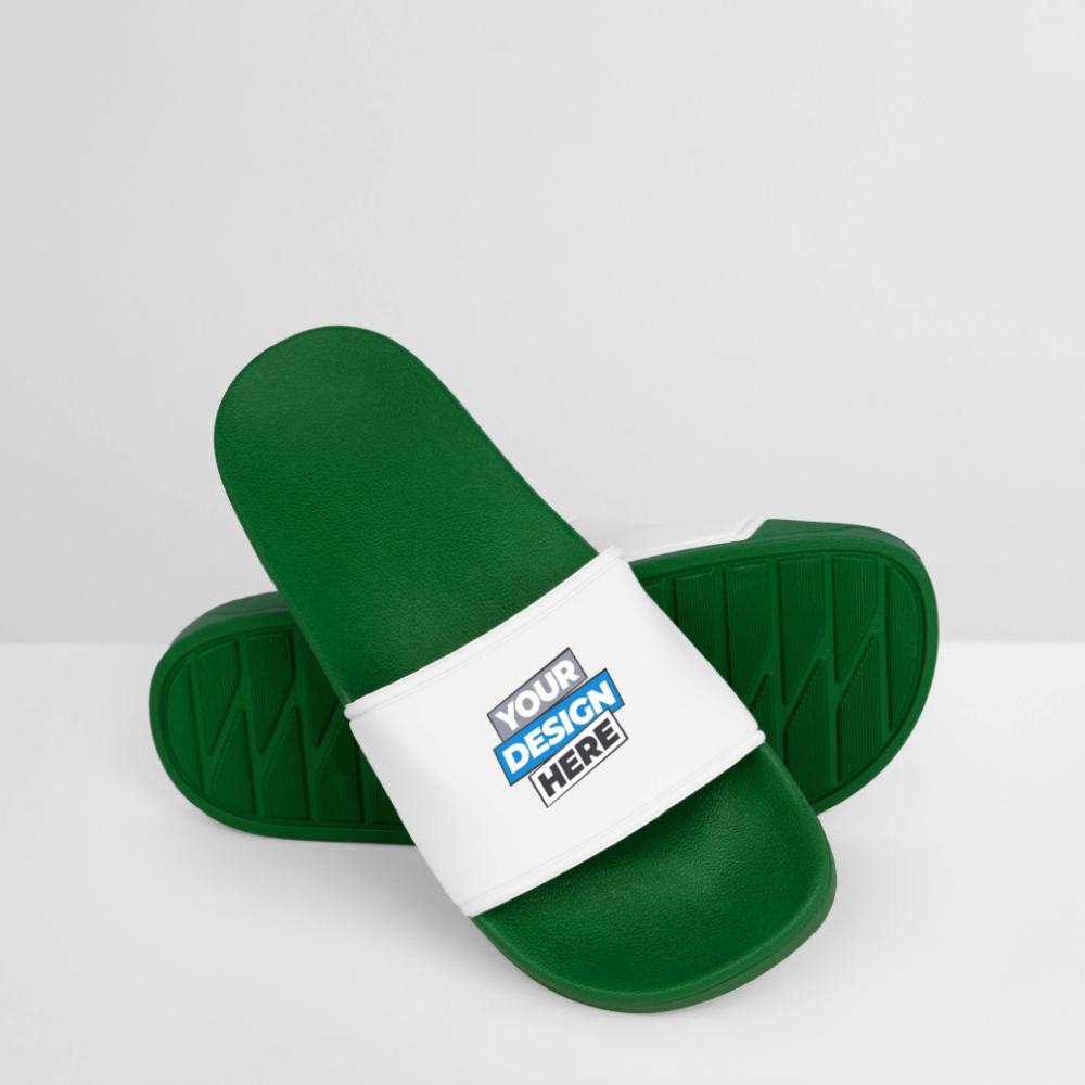 Men’s Pool Sliders Personalised Various Colours - dark green
