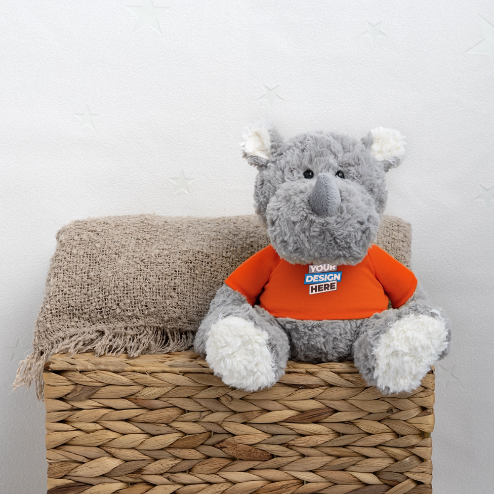 Plush Rhino Personalised Various Colours - golden orange