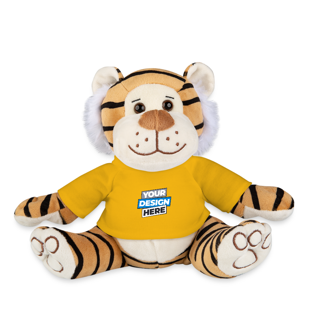 Plush Tiger Personalised Various Colours - sun yellow