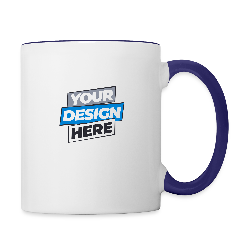 Contrasting Mug Personalised Various Colours - white/cobalt blue