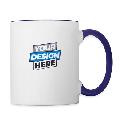 Contrasting Mug Personalised Various Colours - white/cobalt blue