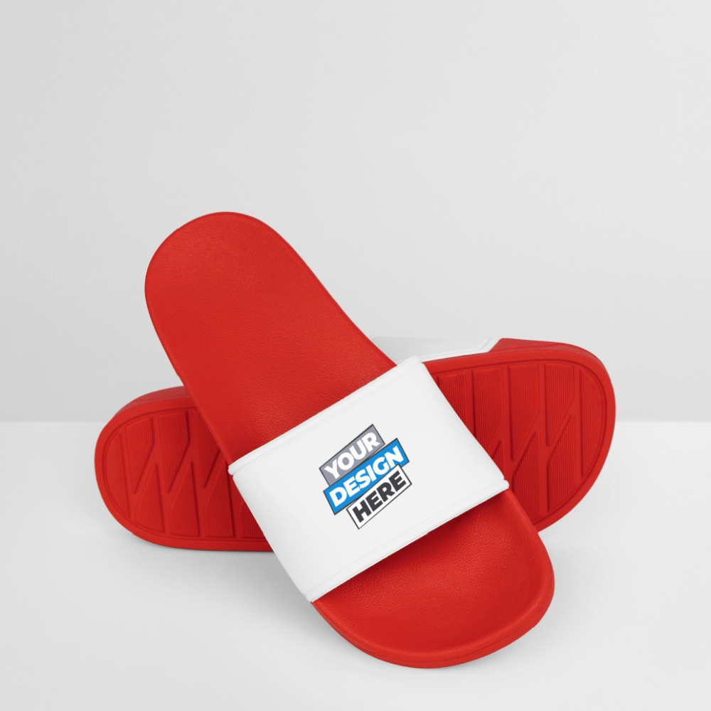 Men’s Pool Sliders Personalised Various Colours - red