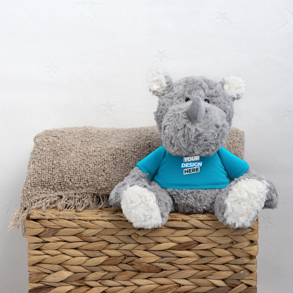 Plush Rhino Personalised Various Colours - atoll blue