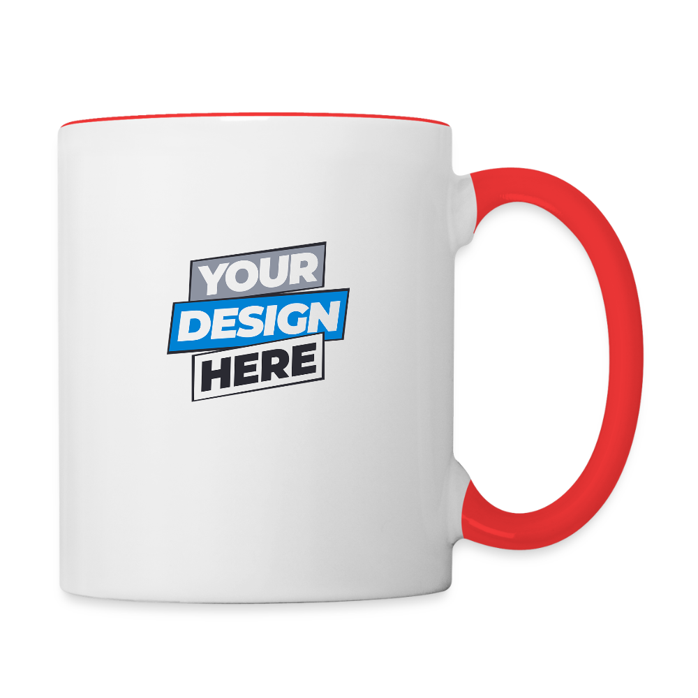 Contrasting Mug Personalised Various Colours - white/red