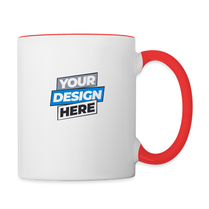Contrasting Mug Personalised Various Colours - white/red