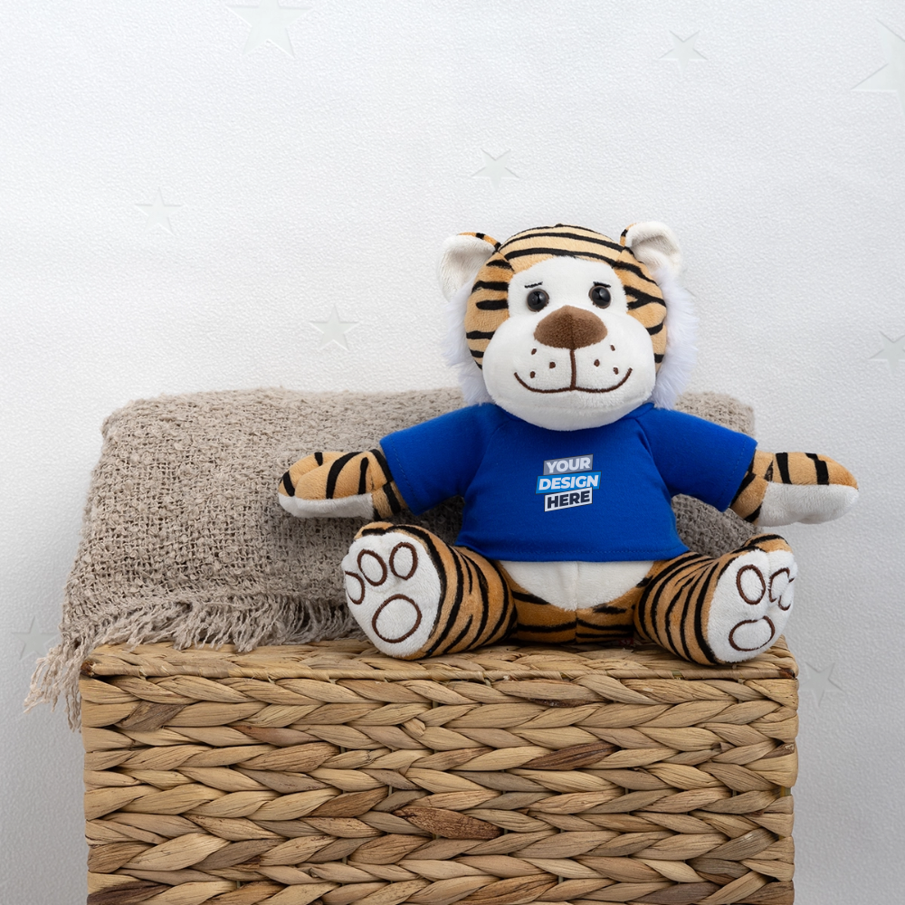 Plush Tiger Personalised Various Colours - royal blue