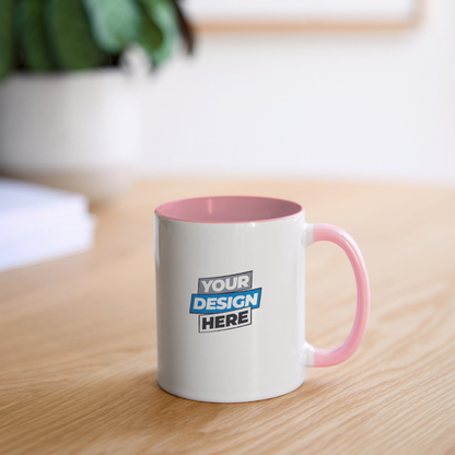Contrasting Mug Personalised Various Colours - white/pink