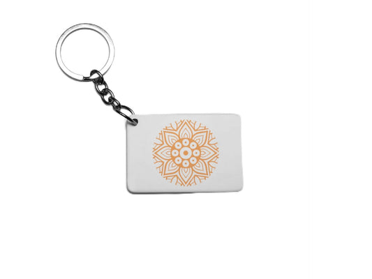 Orange Flower Key Ring