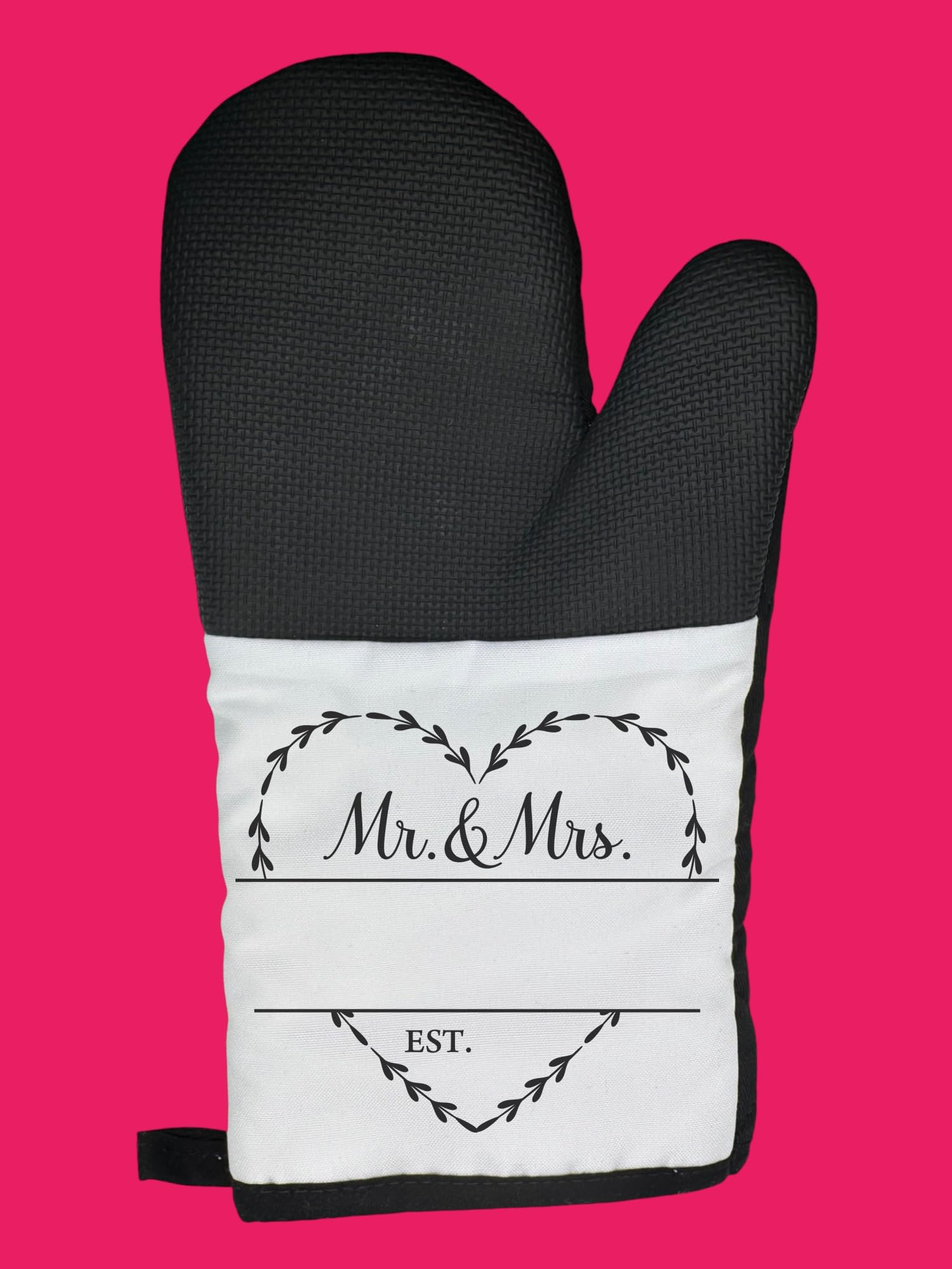 Personalised Mr & Mrs With established date Kitchen Oven Mit Present Gift Idea Chritstmas
