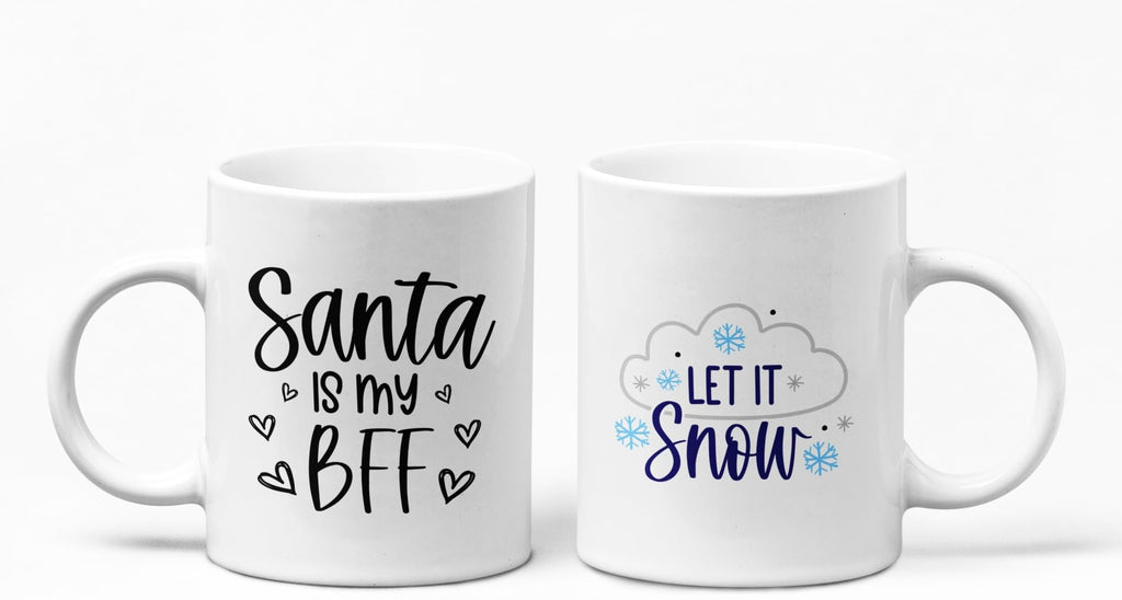 Santa BFF Let It Snow Merry Christmas Mug