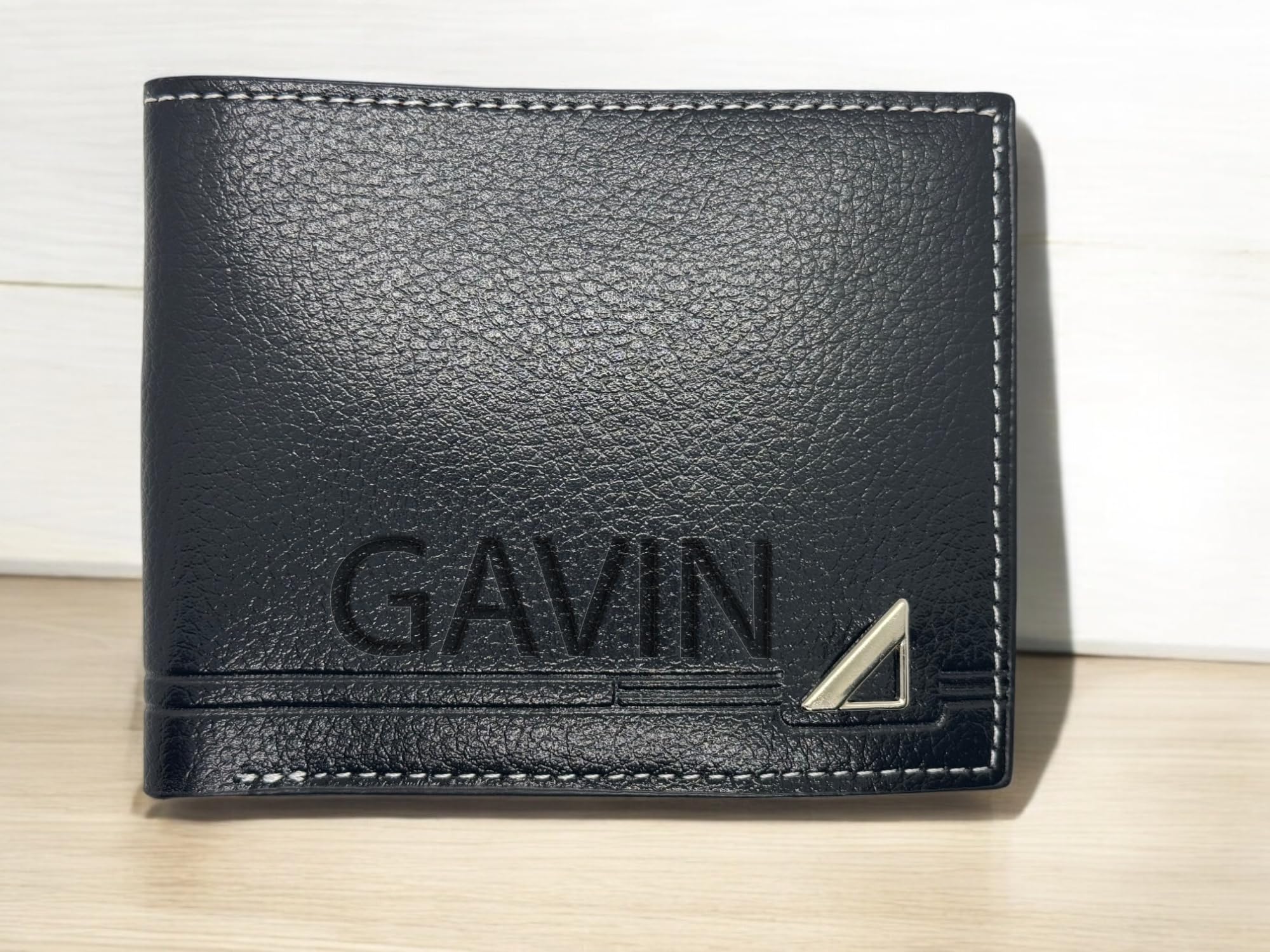 Personalised Black Leather Wallet