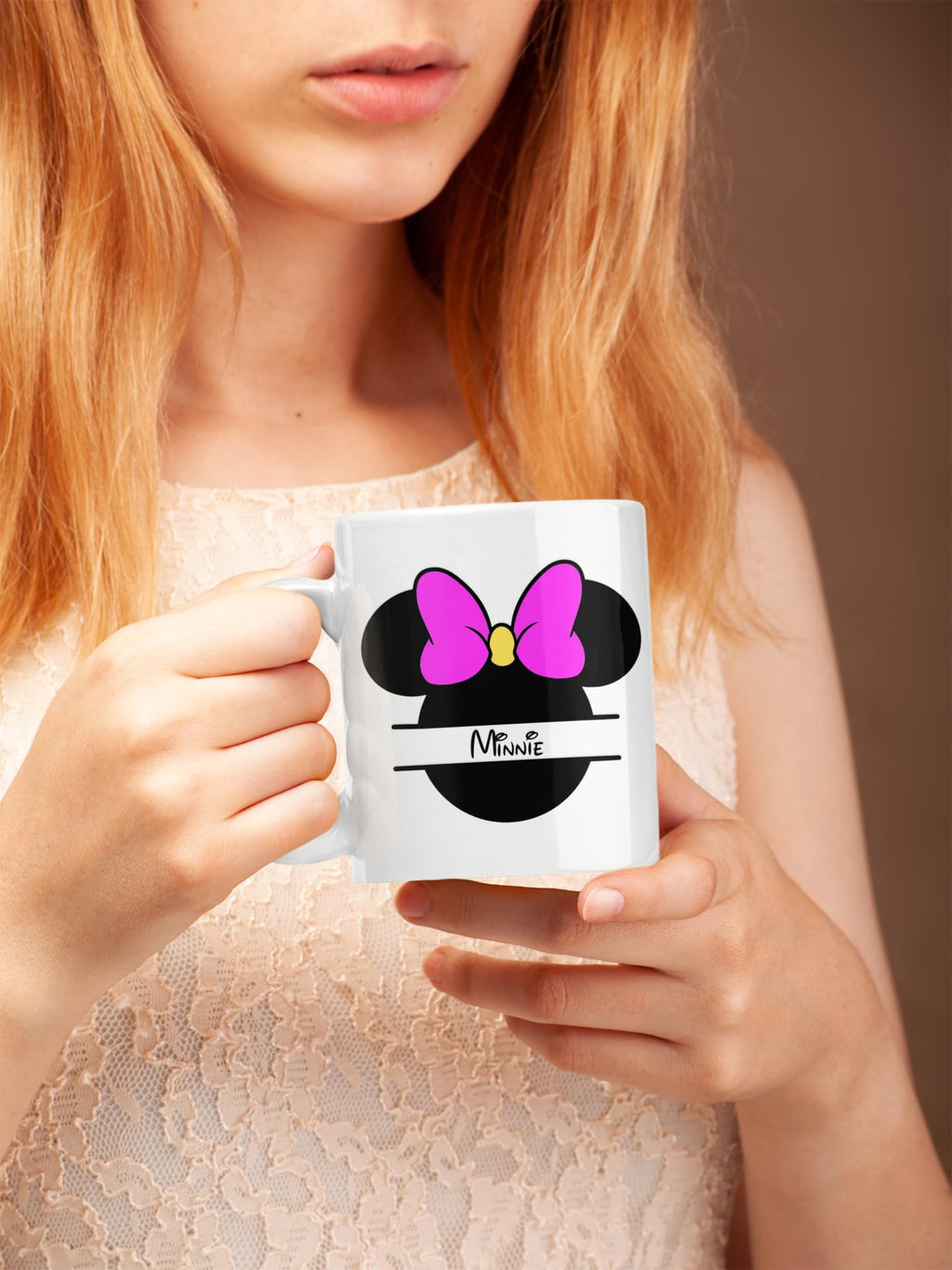Minnie Personalised Mouse Head Purple Mug