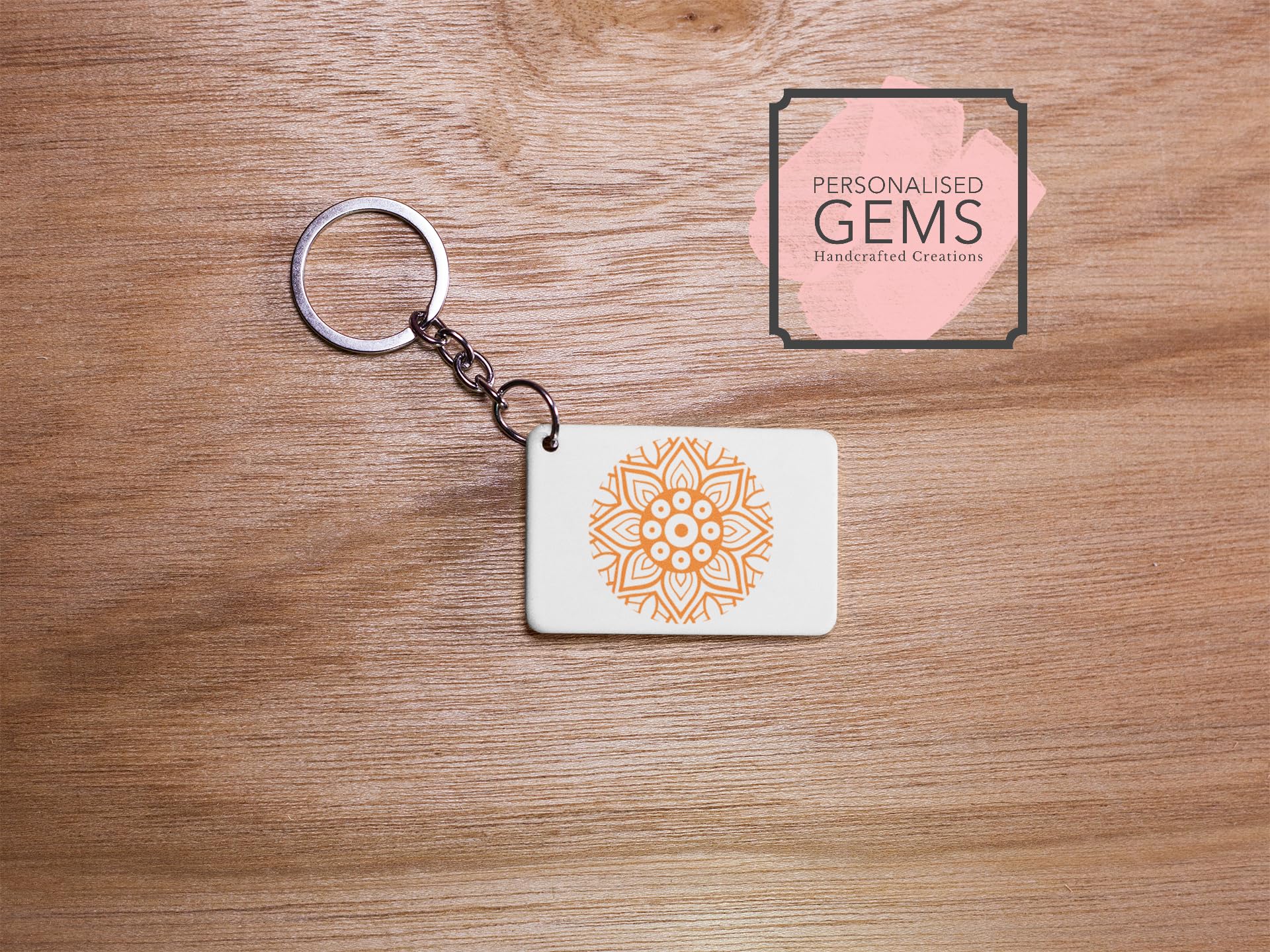 Orange Flower Key Ring