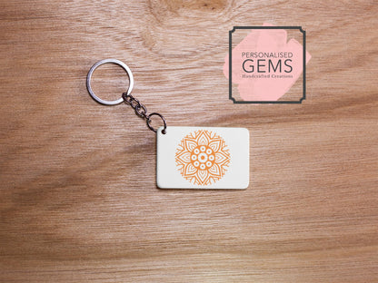 Orange Flower Key Ring