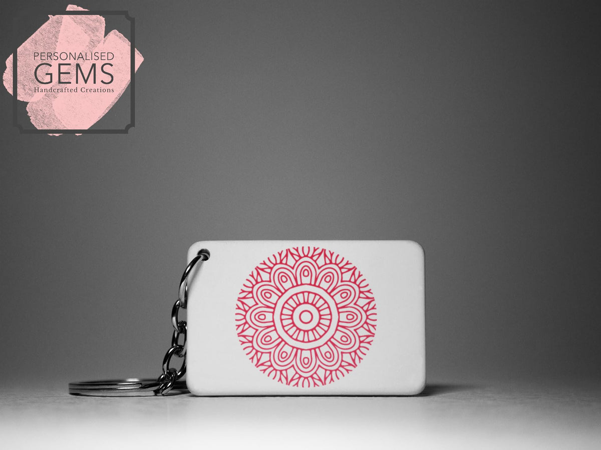 Pink Flower Key Ring