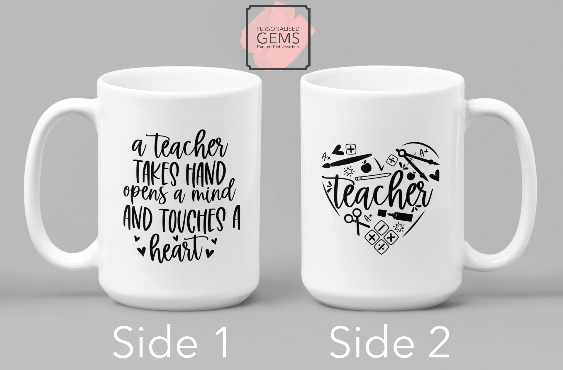 A Teacher Takes Hand Opens A Mind and Touches Hands A Heart Teacher Heart Mug