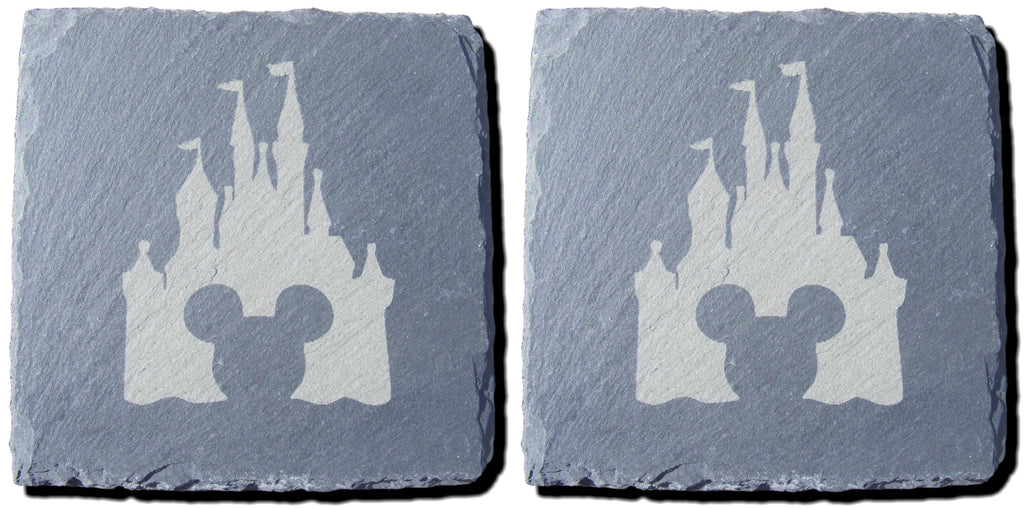 SLATE DISNEY CASTLE MICKEY MOUSE COASTERS (Set of 2)