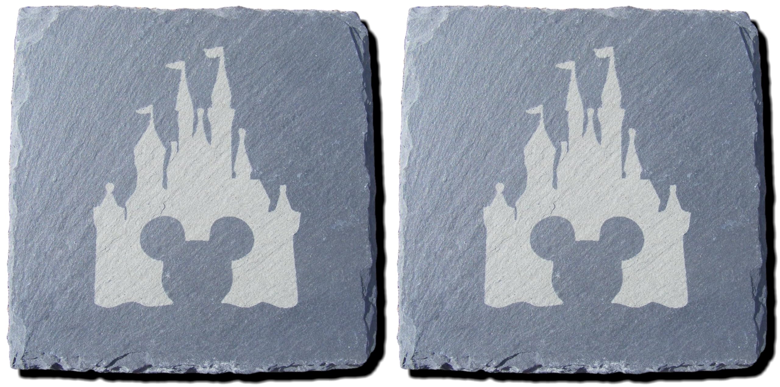 SLATE DISNEY CASTLE MICKEY MOUSE COASTERS (Set of 2)