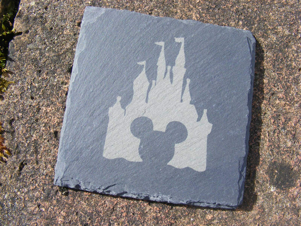 SLATE DISNEY CASTLE MICKEY MOUSE COASTERS (Set of 2)