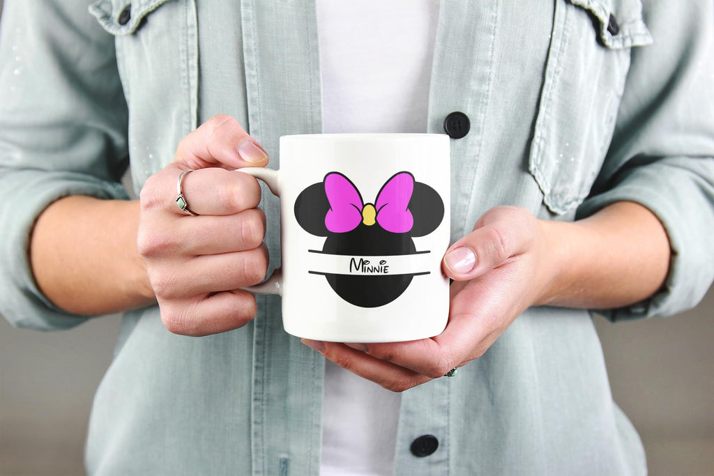 Minnie Personalised Mouse Head Purple Mug