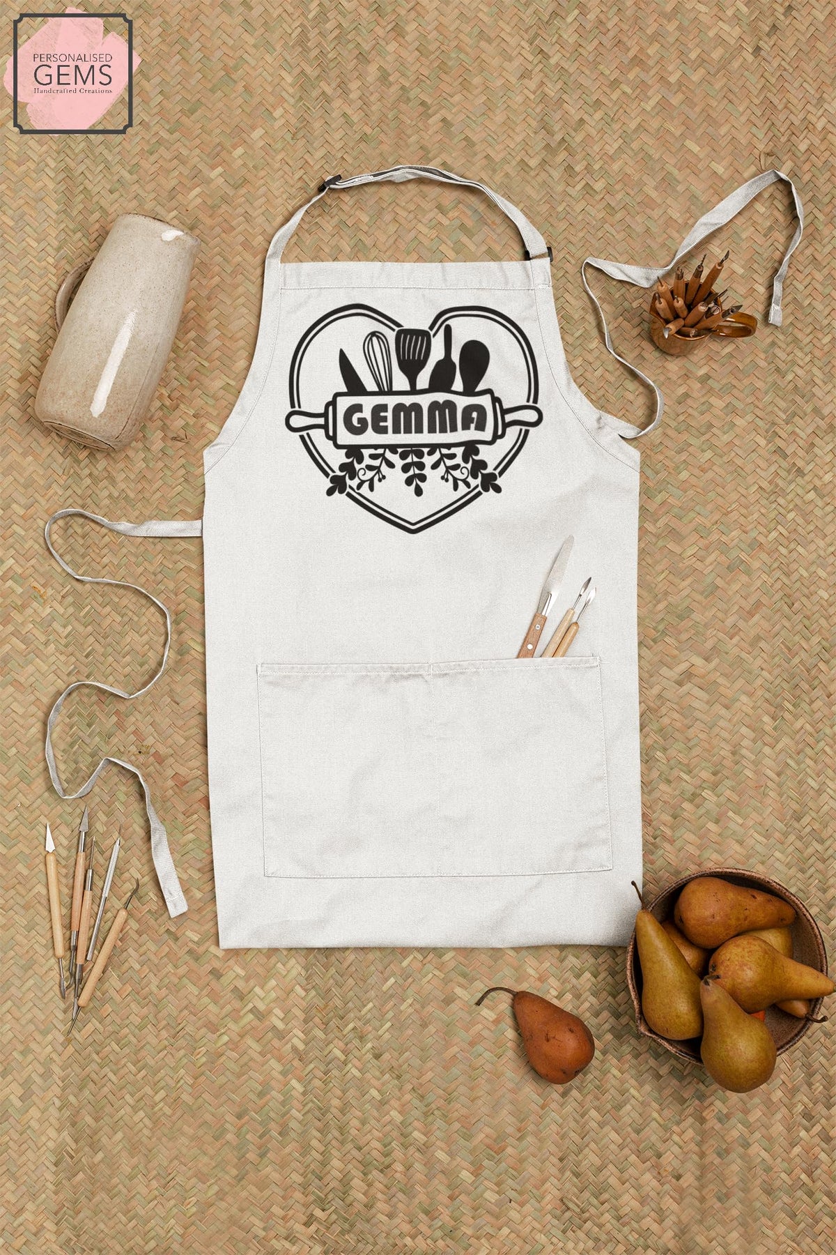 Personalised Heart Name Apron