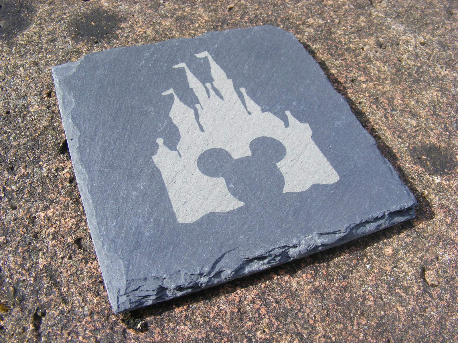 SLATE DISNEY CASTLE MICKEY MOUSE COASTERS (Set of 2)