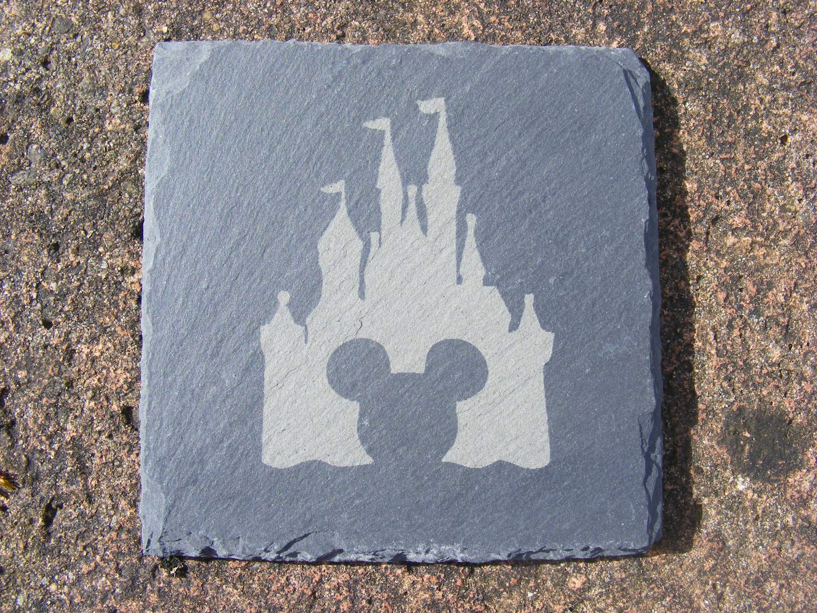 SLATE DISNEY CASTLE MICKEY MOUSE COASTERS (Set of 2)