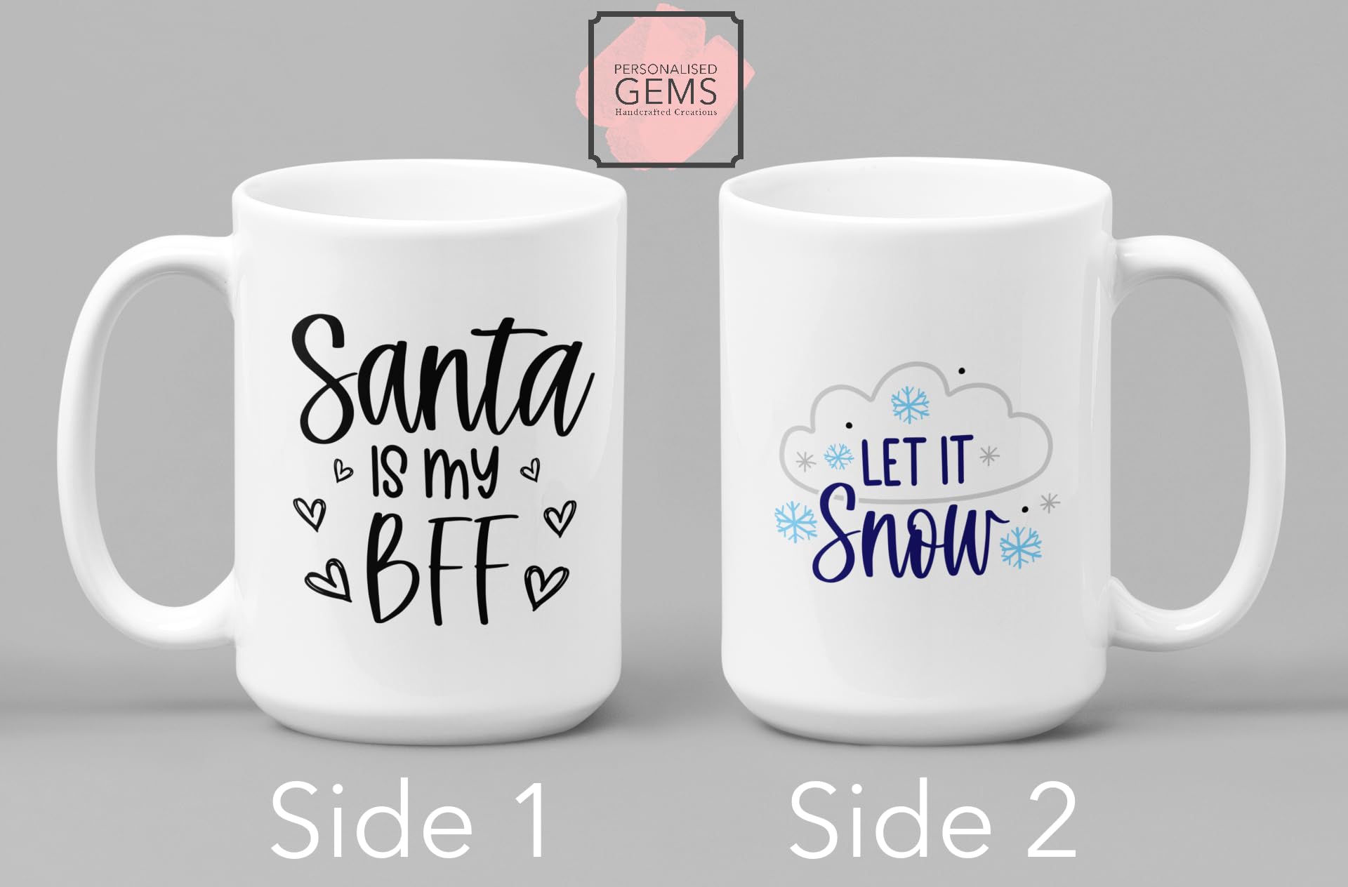 Santa BFF Let It Snow Merry Christmas Mug