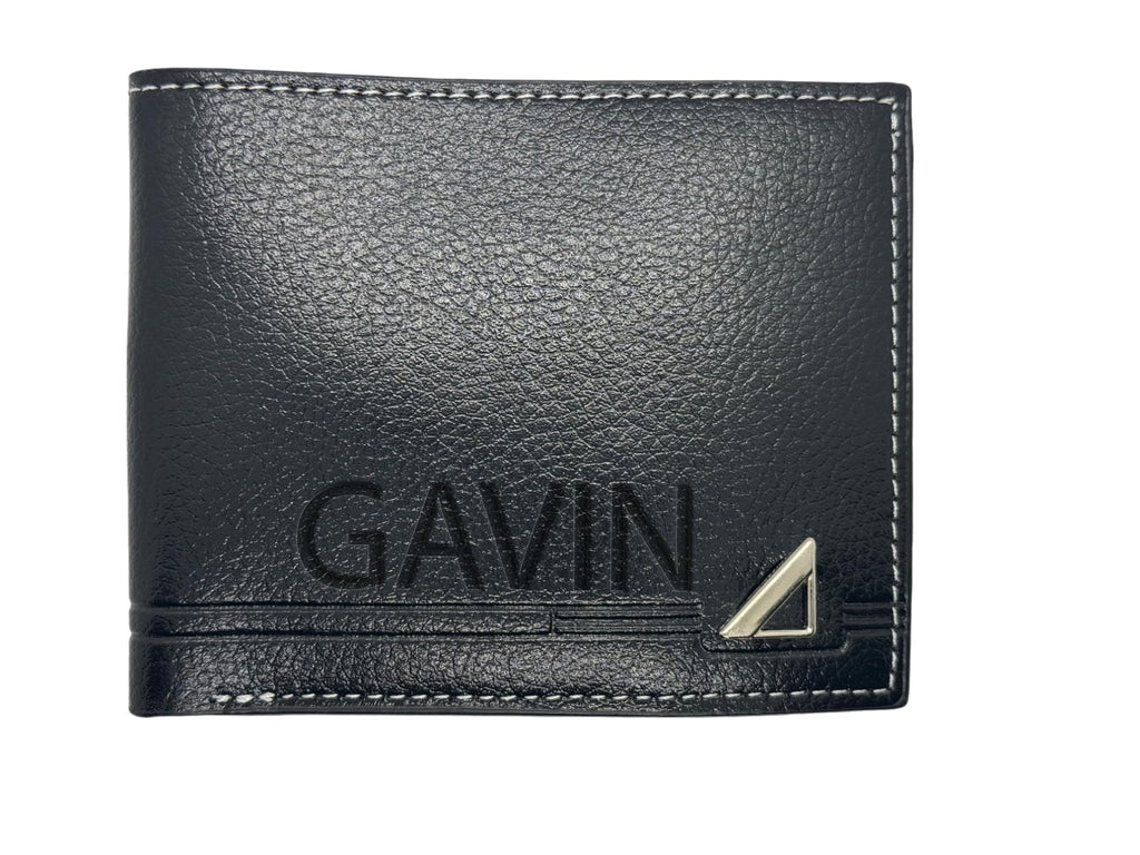 Personalised Black Leather Wallet