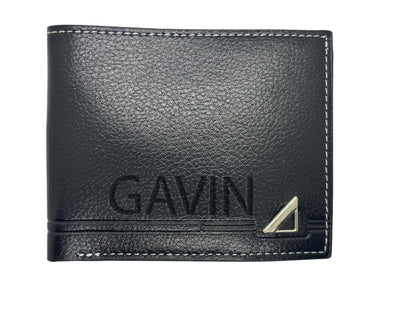 Personalised Black Leather Wallet