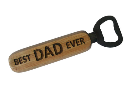FastCraft Bottle Opener Best Dad Ever Beer Fathers Day Engraved Wooden Novelty Wood Kitchen Greatest Gift Present